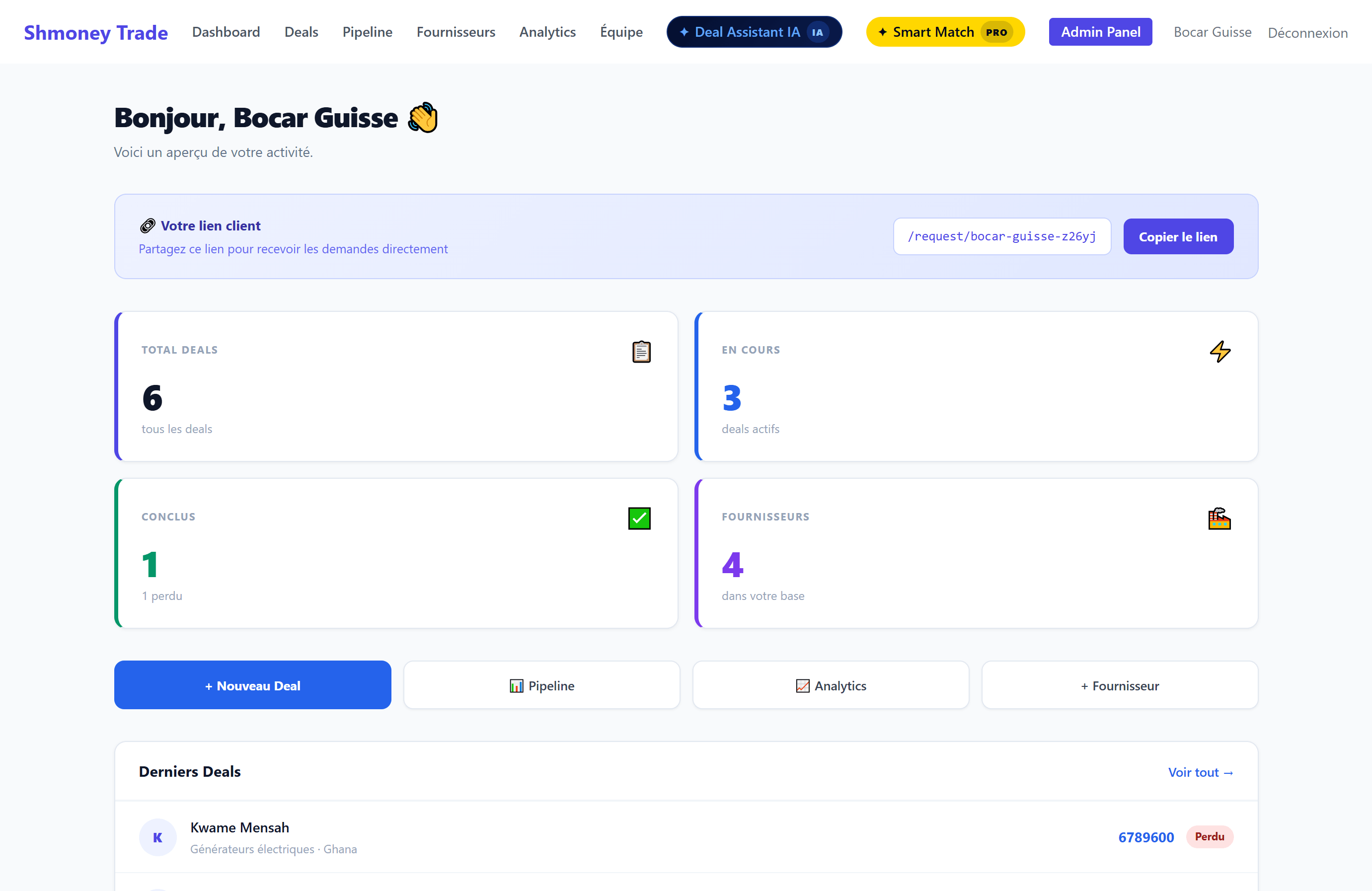 Aperçu du dashboard — bientôt disponible